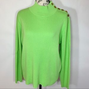 OLD Lauren Lime Green High Neck Sweater EUC SZ 1X